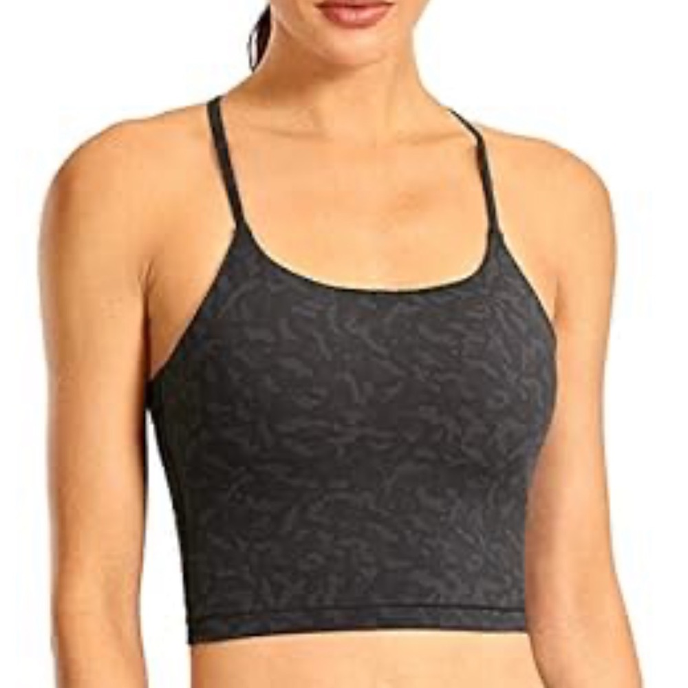 CRZ YOGA Black Leopard Crop Tank Top